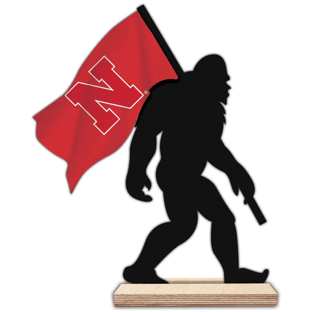 6276-Nebraska-Huskers-18-Team-Logo-Bigfoot-Silhouette-Desktop-Art-1.jpg Nebraska Huskers 18'' Team Logo Bigfoot Silhouette Desktop Art