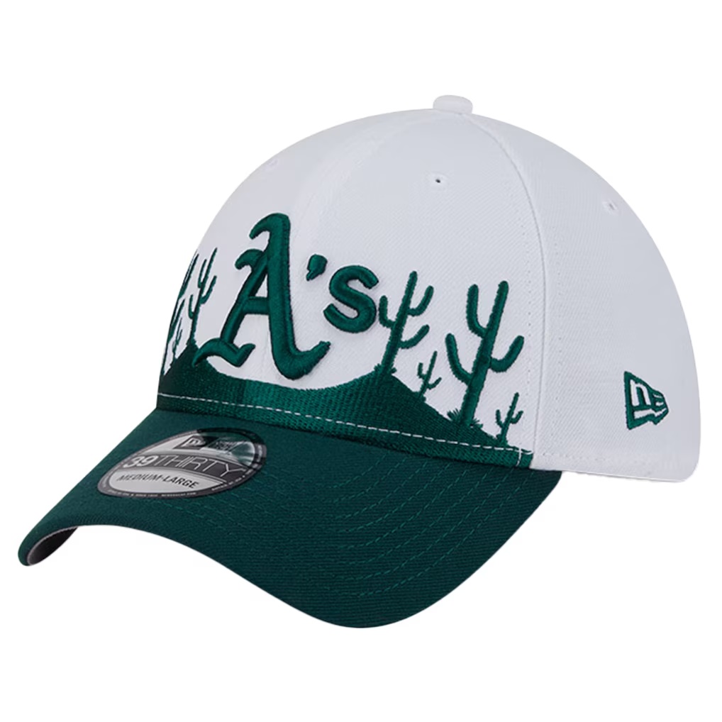 Athletics New Era 2025 Spring Training Landscape 39THIRTY Flex Hat - Dark Green
