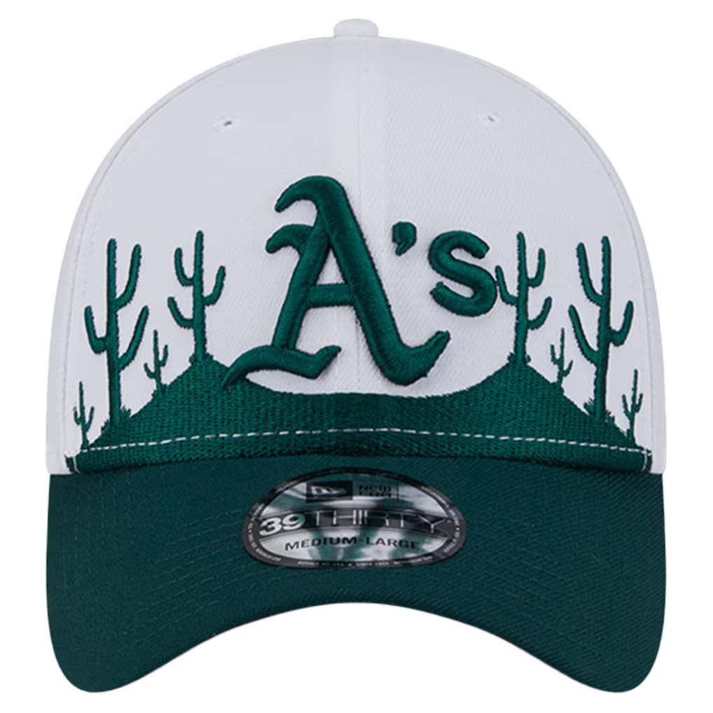 Athletics New Era 2025 Spring Training Landscape 39THIRTY Flex Hat - Dark Green