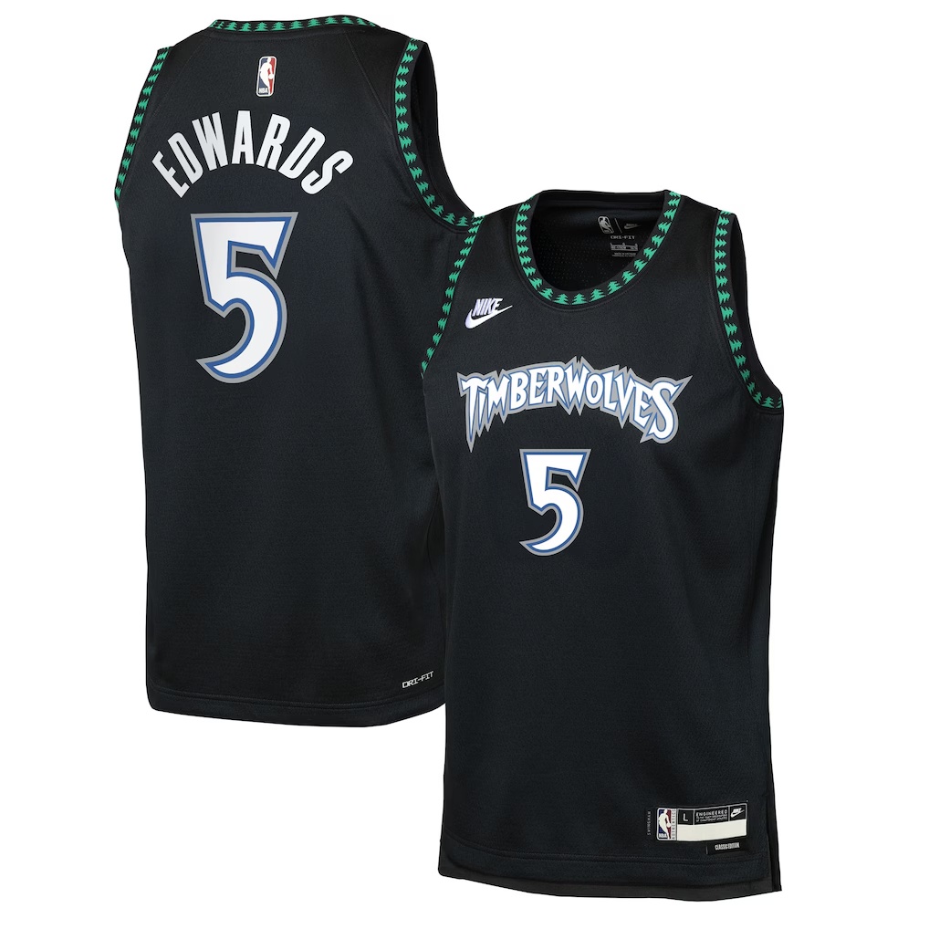 Anthony Edwards Minnesota Timberwolves Nike Youth Swingman Jersey - Classic Edition - Black