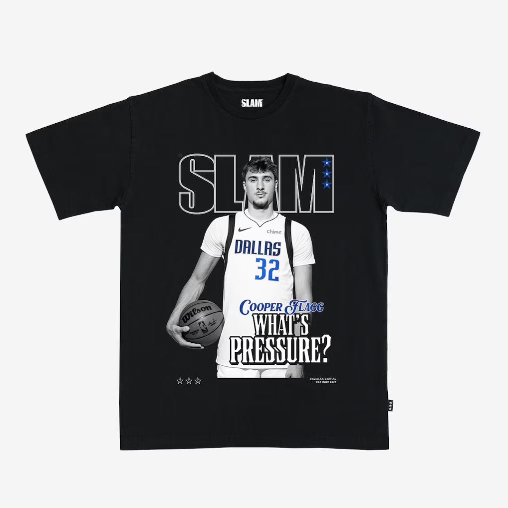 Cooper Flagg Dallas Mavericks Unisex SLAM Cover T-Shirt - Black
