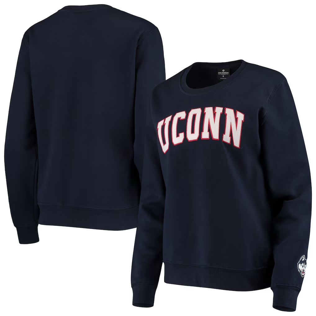 UConn Huskies Colosseum Women's Campanile Pullover Sweatshirt - Navy
