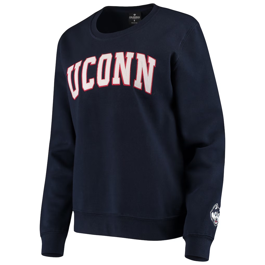UConn Huskies Colosseum Women's Campanile Pullover Sweatshirt - Navy
