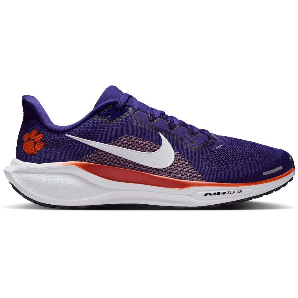 Clemson Tigers Nike Unisex Zoom Pegasus 41 Running Shoes - Purple