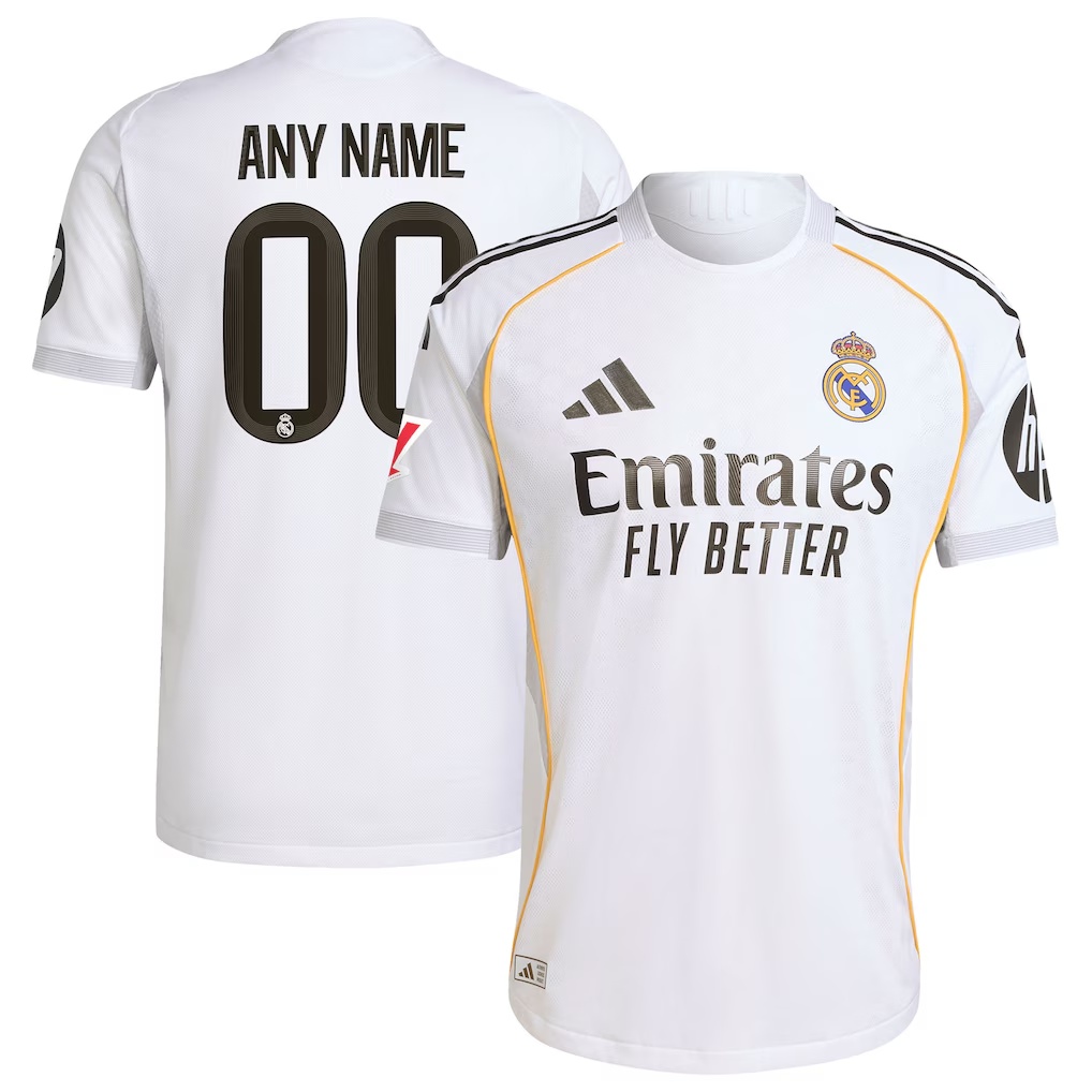 Real Madrid adidas 2025/26 Home Authentic Custom Jersey - White