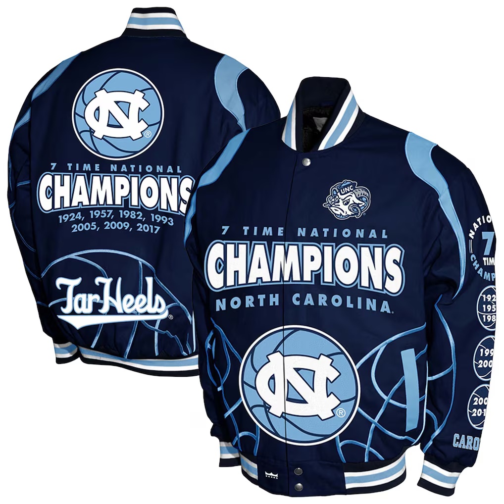 North Carolina Tar Heels Franchise Club 7-Time Champions Signature Cotton Twill Full-Snap Jacket - Navy