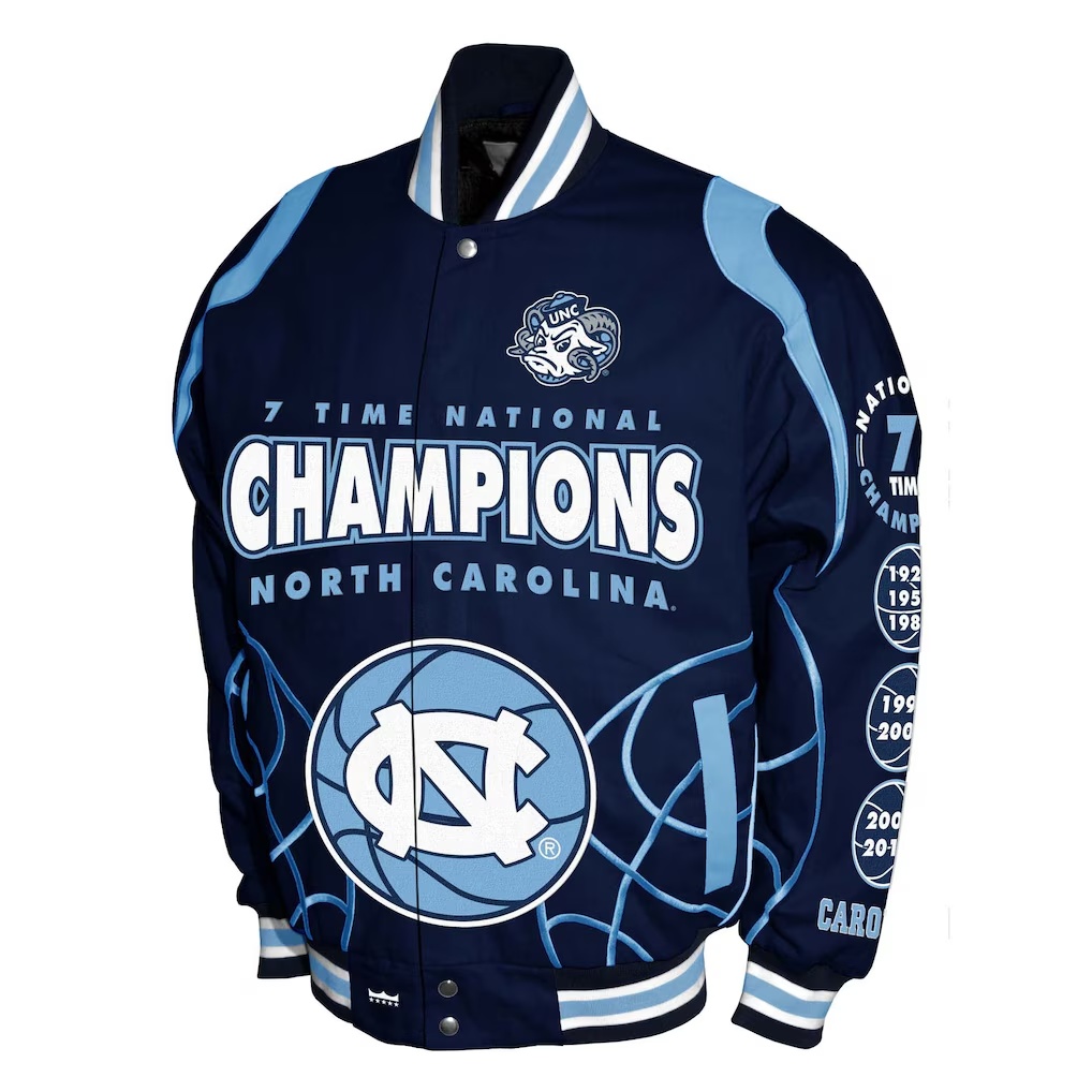 North Carolina Tar Heels Franchise Club 7-Time Champions Signature Cotton Twill Full-Snap Jacket - Navy