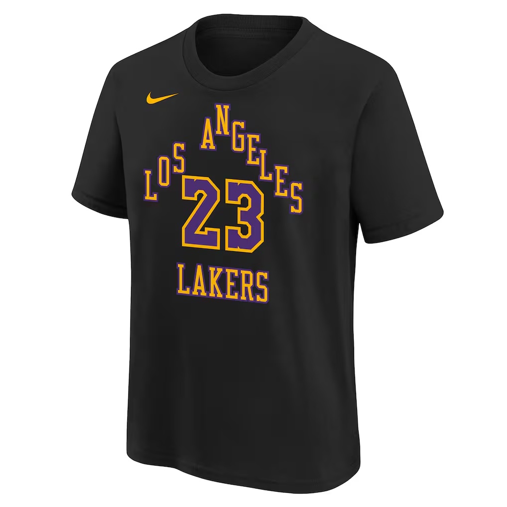 LeBron James Los Angeles Lakers Nike Youth 2025/26 City Edition Name & Number T-Shirt - Black