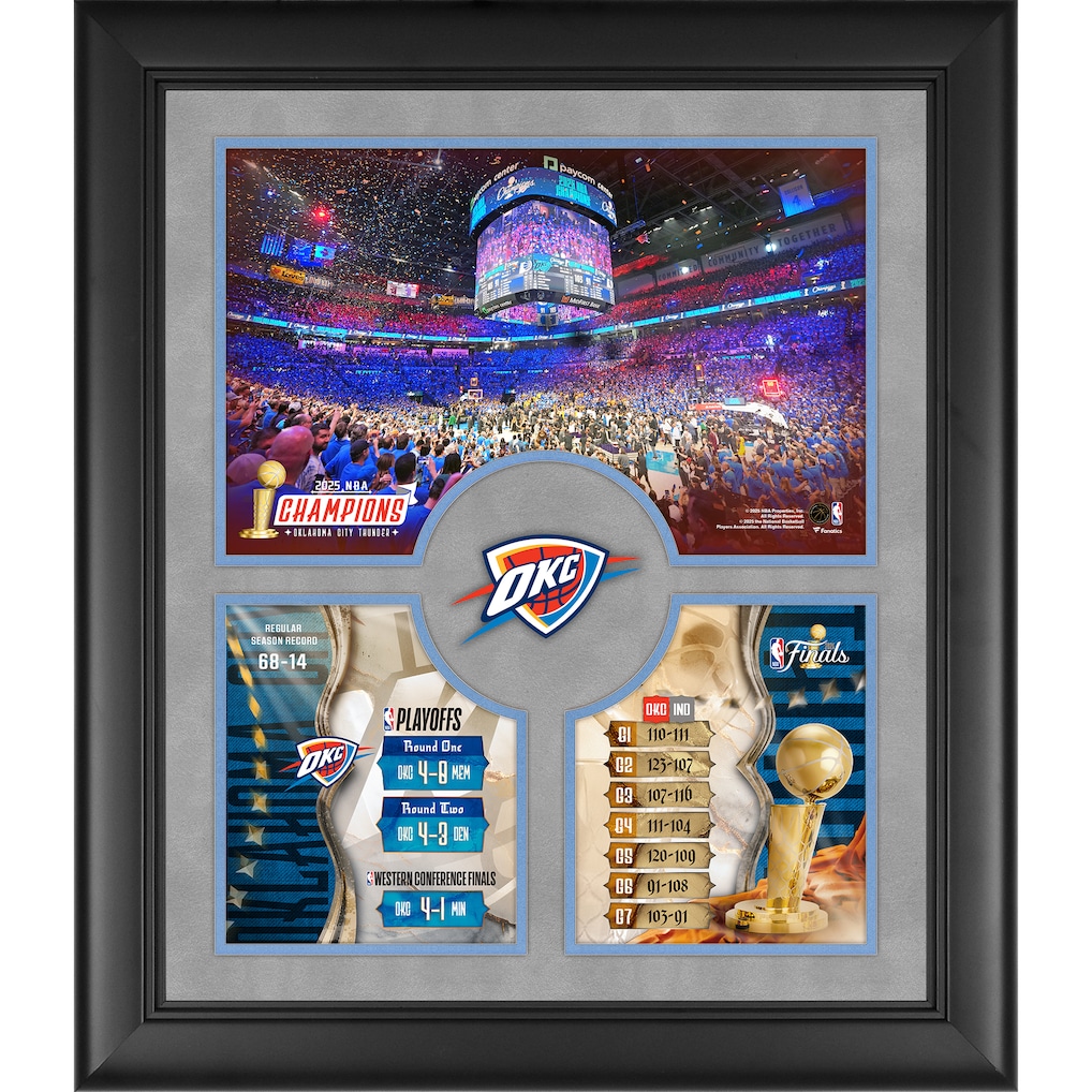 Oklahoma City Thunder Fanatics Authentic Framed 20" x 24" 2025 NBA Finals Champions Collage